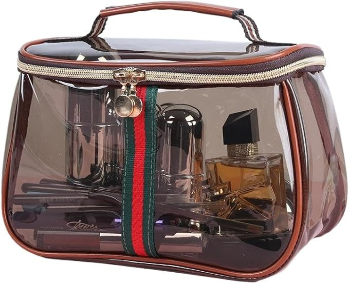 New Retro Vintage Vanity Bag Makeup Bag Large Capacity Waterproof Transparent Toiletry Bag Luxury... | Amazon (US)