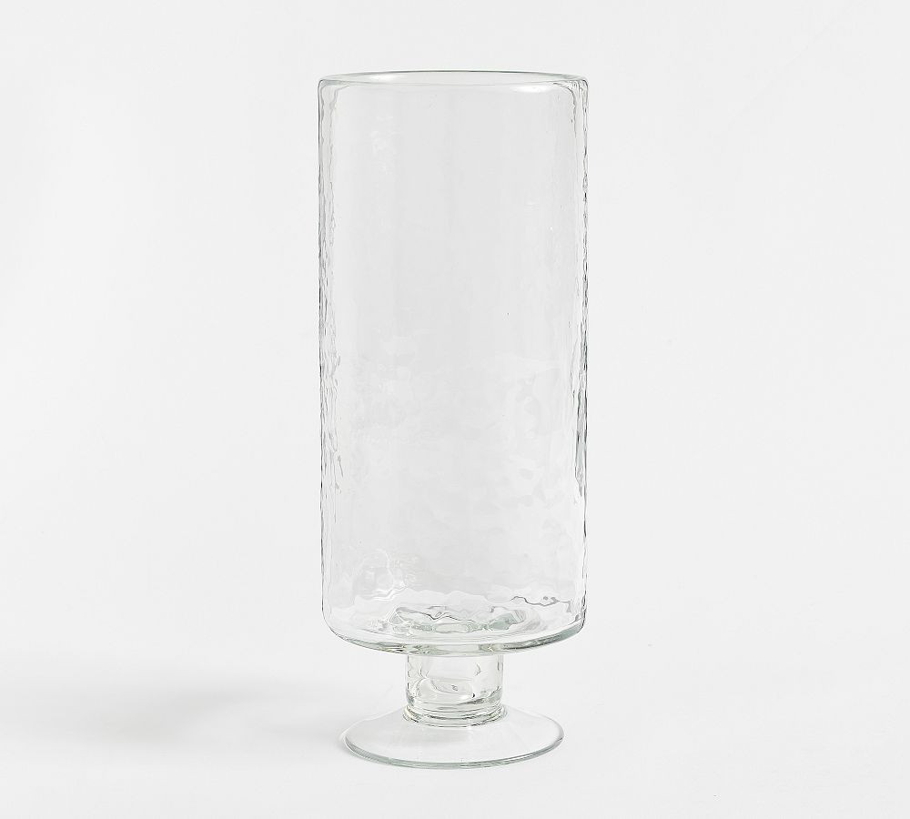 Hammered Pedestal Hurricane Candle Holder | Pottery Barn (US)