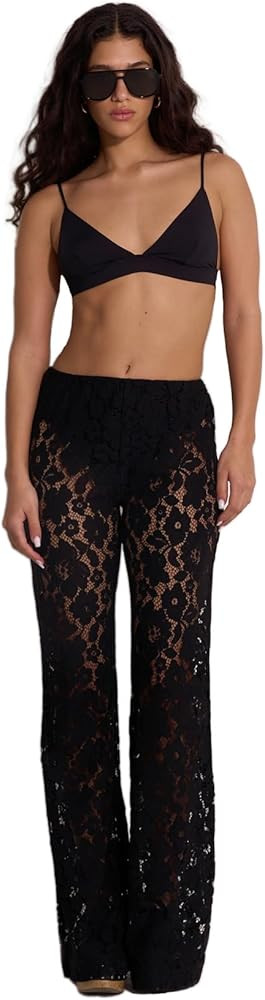 Gottex Beach Life Saint Tropez Floral Lace Cover-Up Pants - High Waist, Elastic Waistband, Flare ... | Amazon (US)