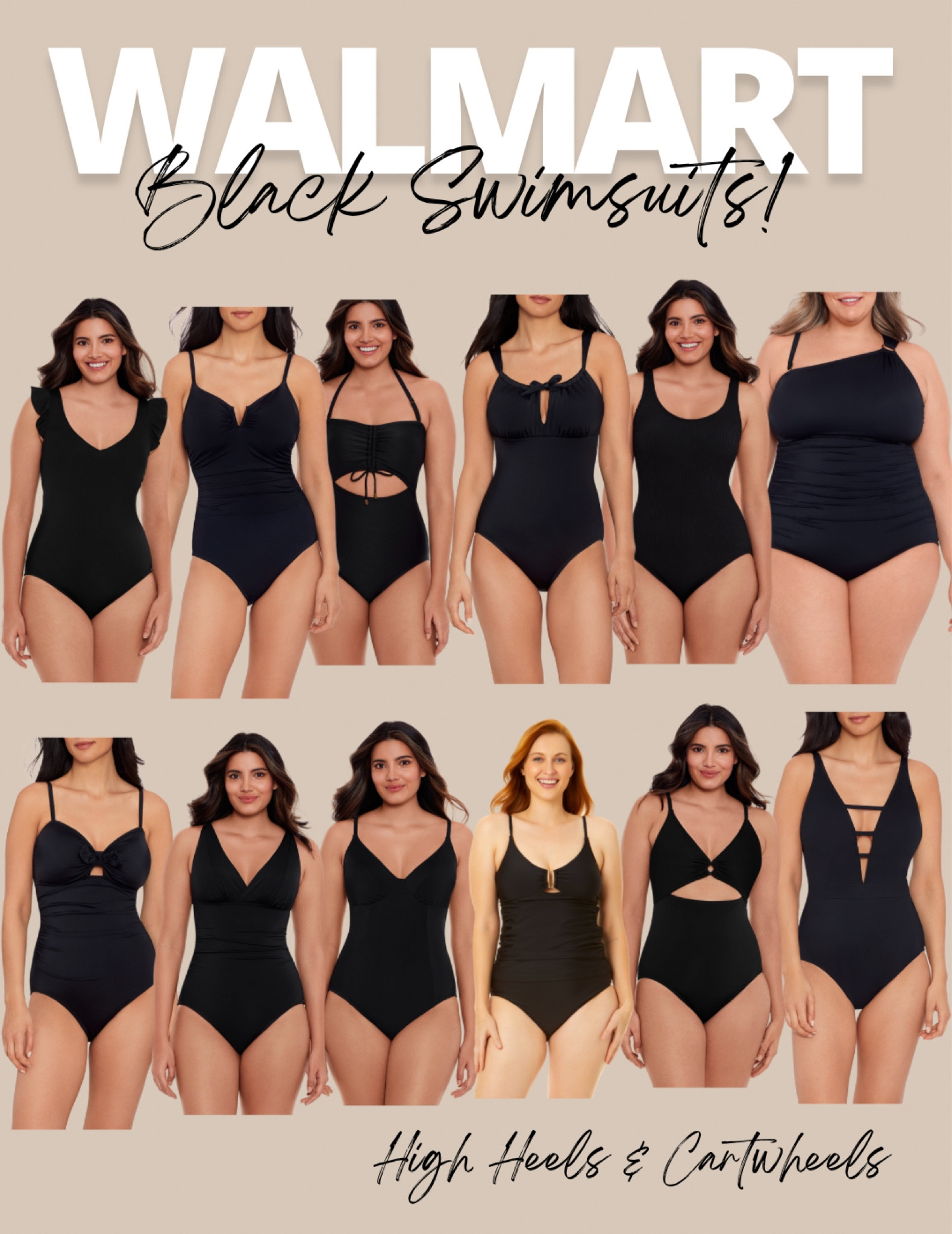 Walmart on sale black swimsuit