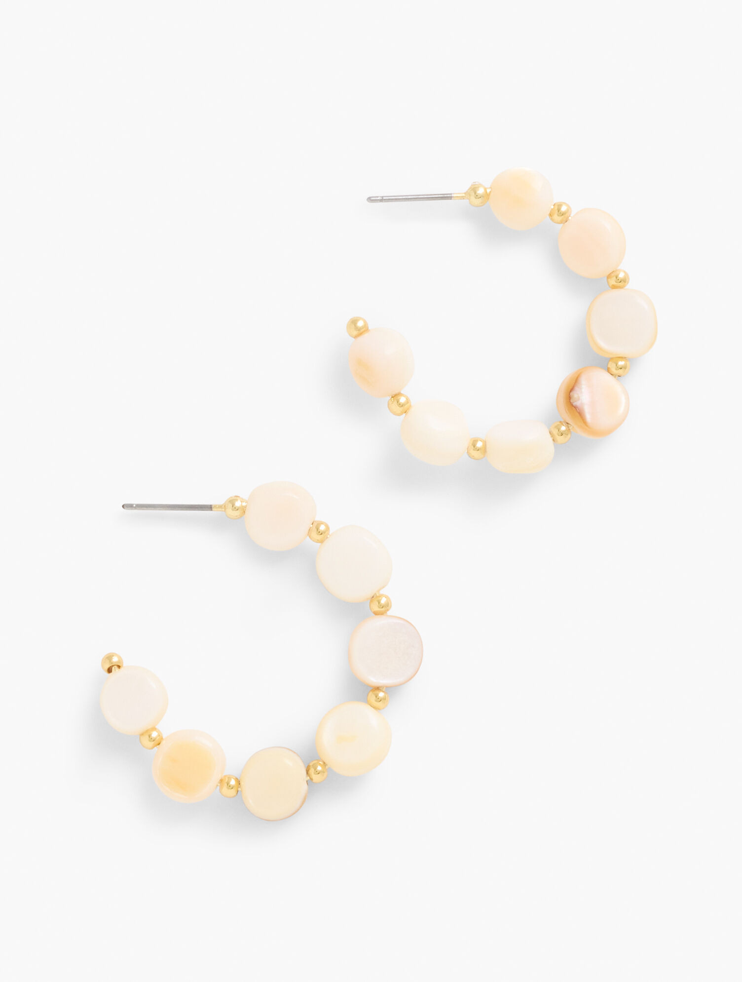 Mother-of-Pearl Beaded Hoop Earrings | Talbots