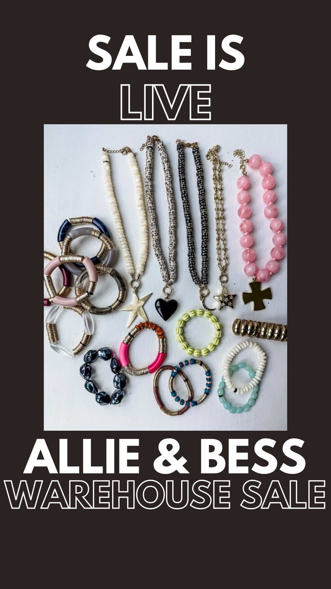 Warehouse sale is live! All pieces $5 to $40. Beaded bracelets. Beaded necklaces. Charms. Statement jewelry.

#LTKSaleAlert