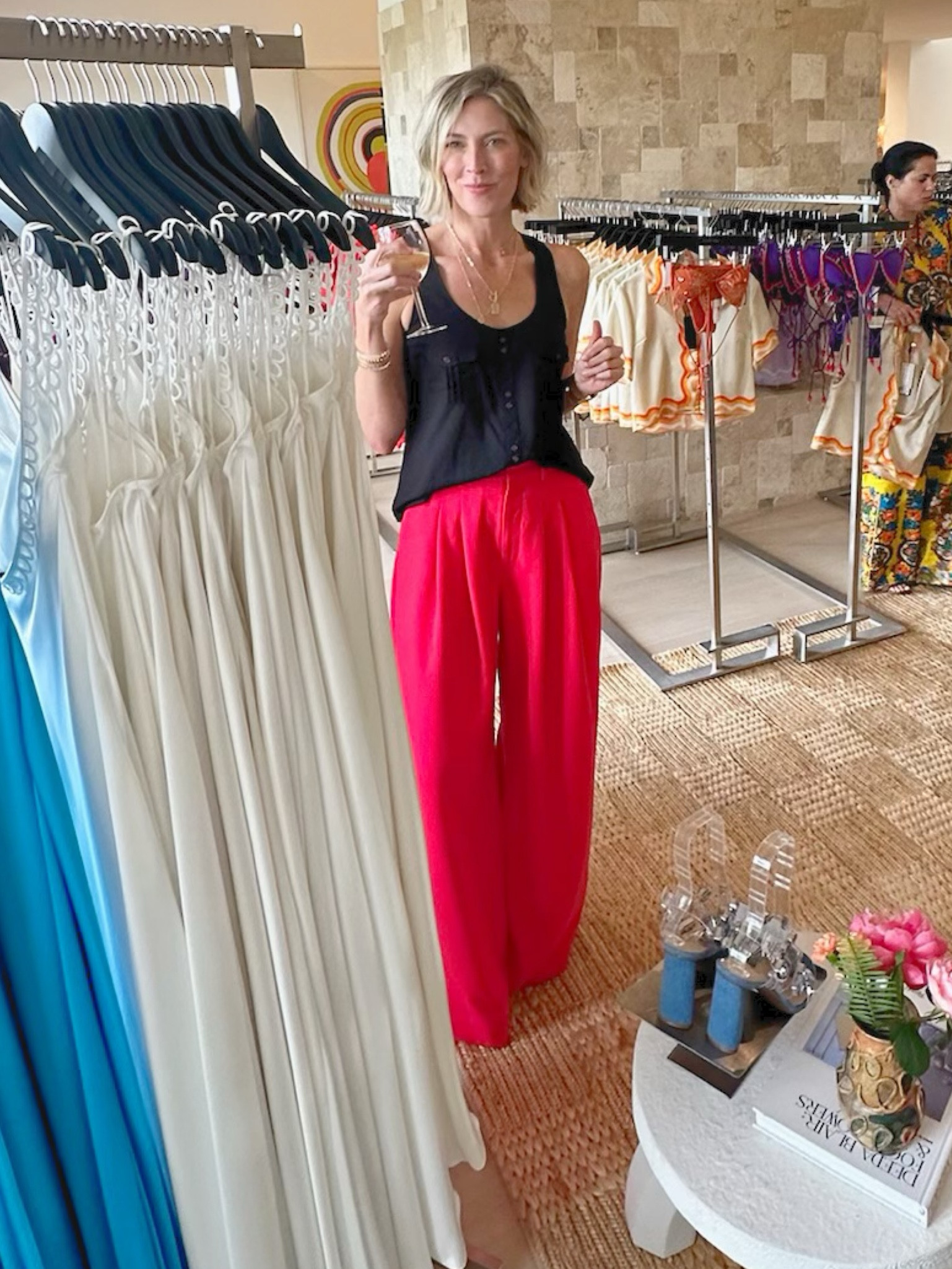 Workwear for the office - throw on a cardigan or blazer for cold and conservative office settings. Pants are from Anthropologie and they come in several patterns, colors and FITS. Great option for petite, plus, and tall women. I am wearing a size 4 tall. Wearing 3 inch heels and I am 6ft tall. These are my favorite wide leg office pant. Lined, zipper, button closure with belt loops  

#LTKStyleTip #LTKWorkwear #LTKOver40