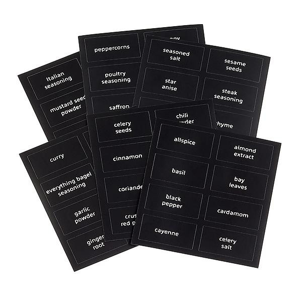 Black Rectangle Spice Labels Pkg/56 | The Container Store