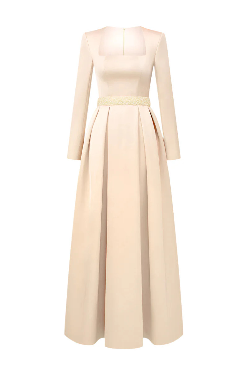 SILK TAFFETA DRESS IN GOLD | I.H.F Studio | CULT MIA | CULT MIA UK LTD