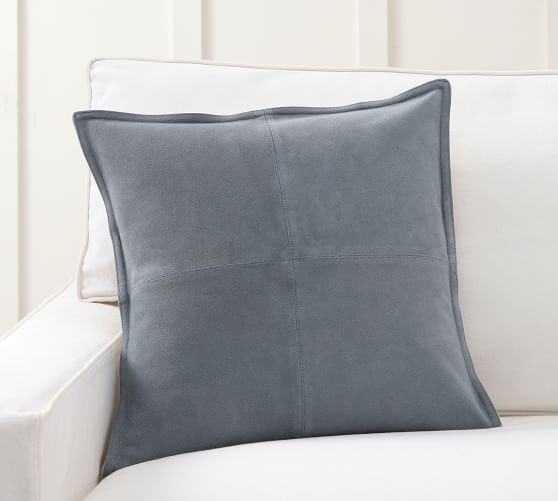 Pieced Suede Pillow | Pottery Barn (US)