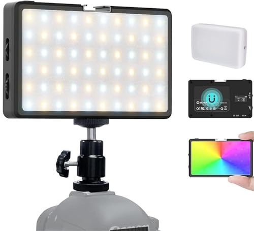 RGB LED Video Light, Moman Camera Light for Photography, Portable 5000mAh Video Recording Lights with Cold Shoe, Mini Light CRI98+Dimmable 2500-9000K Video Lighting, On-Camera-LED-Video-Light | Amazon (US)
