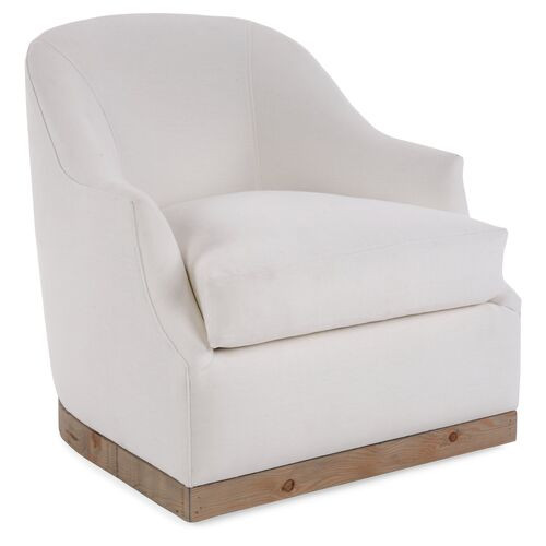 Bridget Linen Swivel Club Chair | One Kings Lane