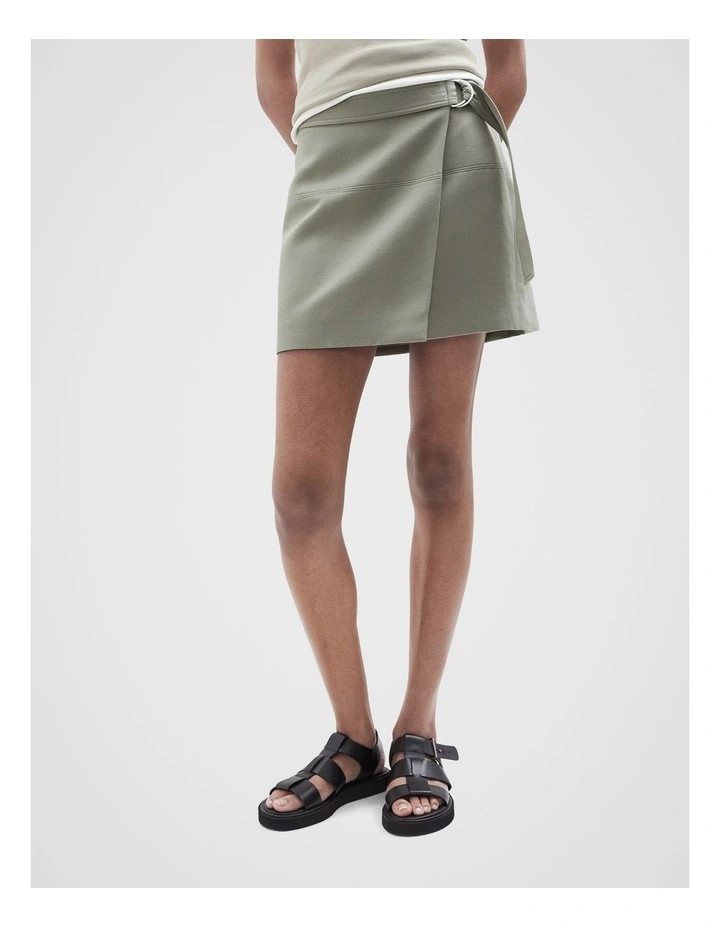 UnisonWrap Mini Skirt in Olive | Myer