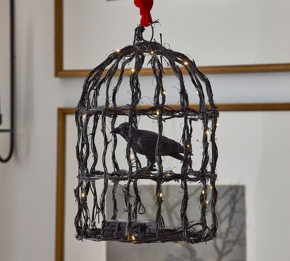 Lit Crow Bird Cage | Pottery Barn (US)