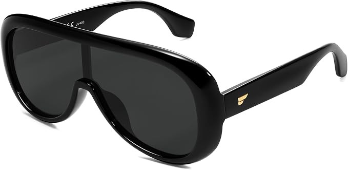 VANLINKER Oversized Aviator Square Sunglasses Womens Men Trendy One-Piece Polarized Lens Retro Fu... | Amazon (US)