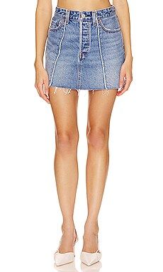 LEVI'S Recrafted Icon Skirt in Antigone Stripe Chalk Pink from Revolve.com | Revolve Clothing (Global)