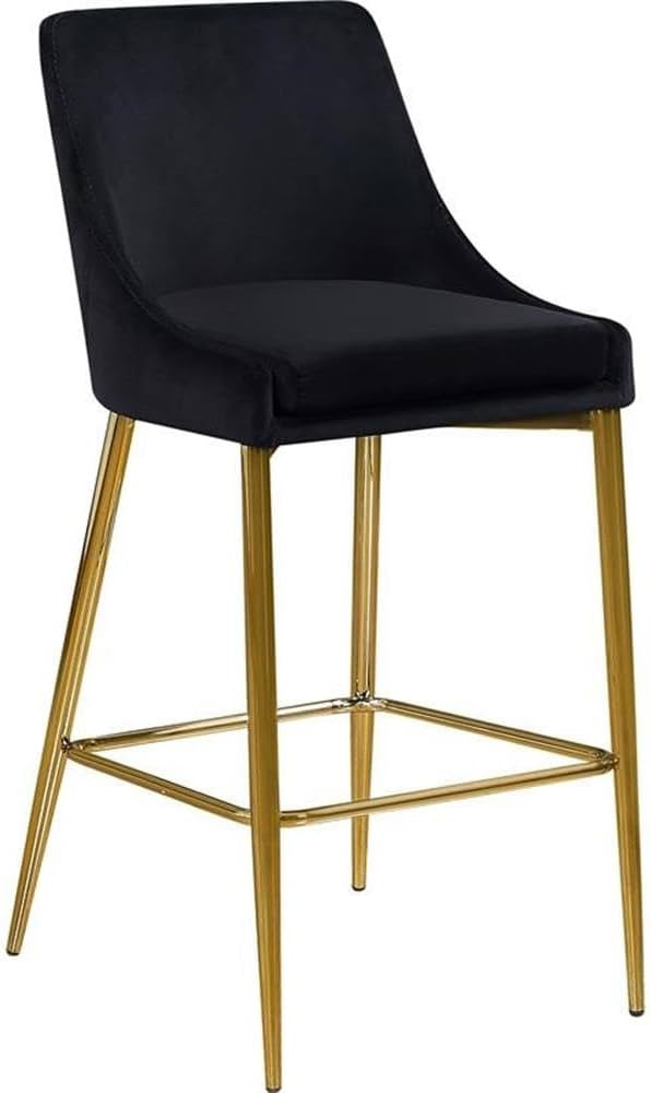 Meridian Furniture Karina Collection Modern | Contemporary Velvet Upholstered Counter Stool with ... | Amazon (US)