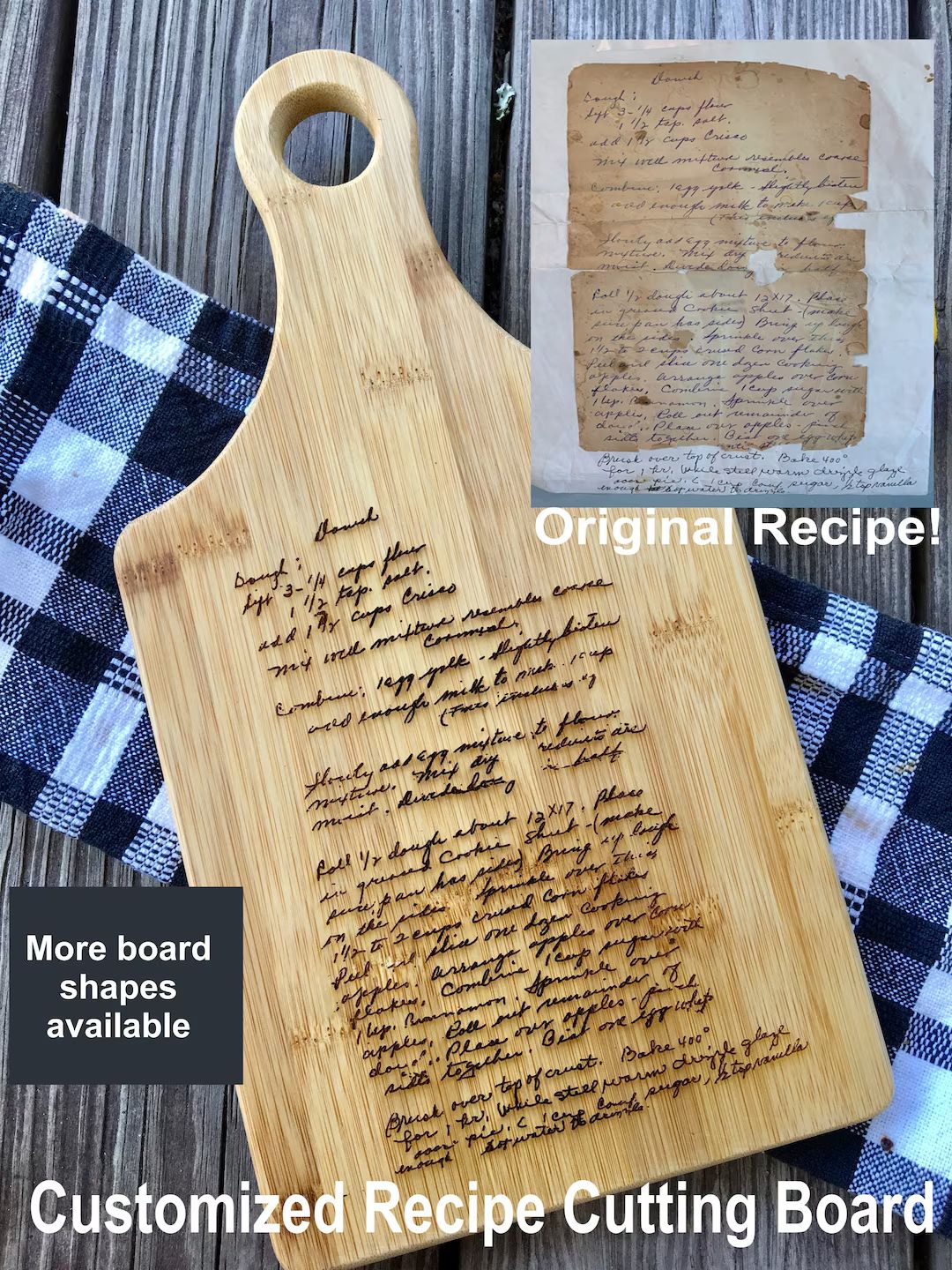 Personalized Recipe Cutting Board Handwriting Gift - Etsy | Etsy (US)