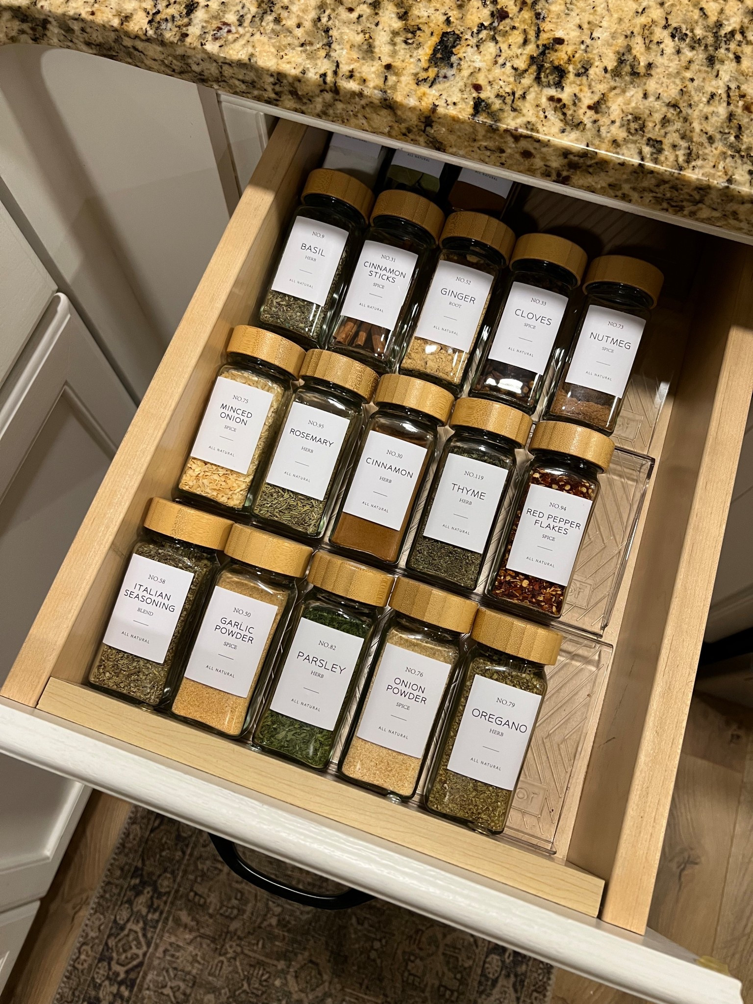 Organized Spice Drawer! 
stands and jars with labels🙌🏼

#LTKFamily #LTKHome #LTKStyleTip
