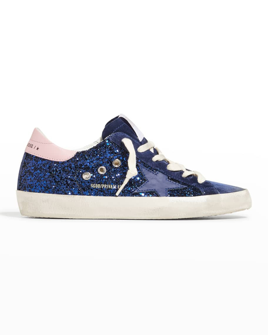 Golden Goose Superstar Leather Glitter Low-Top Sneakers | Neiman Marcus