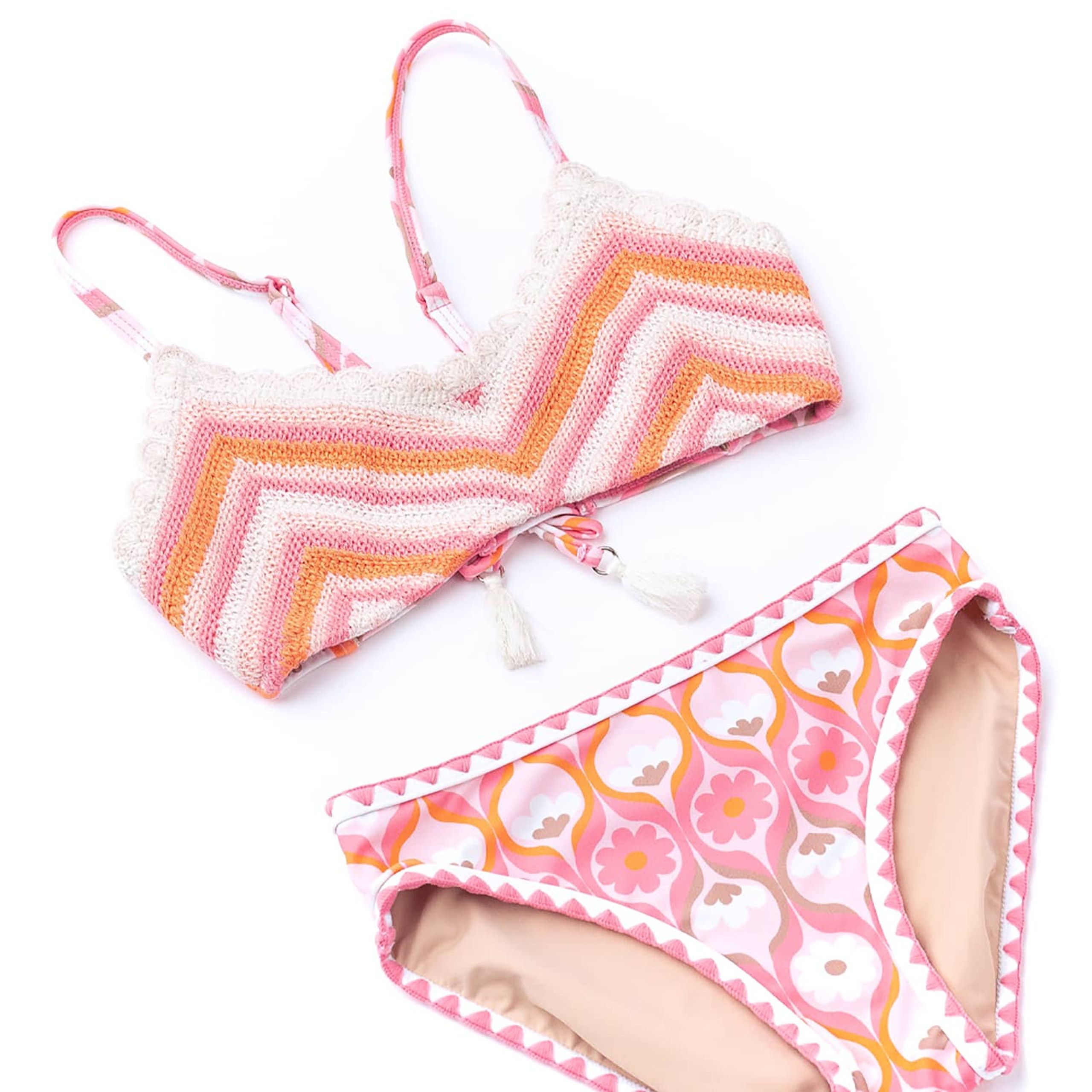 Summer Sorbet Girls Crochet Tie Back Bikini 7-14 | Shade Critters