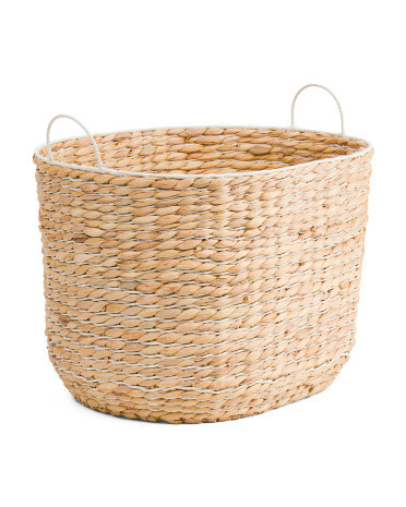 Water Hyacinth Oval Tapered Basket | TJ Maxx