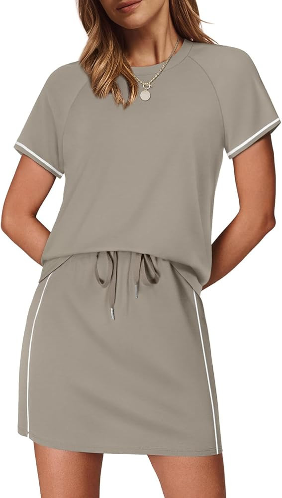 Sampeel 2 Piece Sets for Women Skirt Sets Summer Outfits Womens Clothing Set Travel Workout Skort... | Amazon (US)