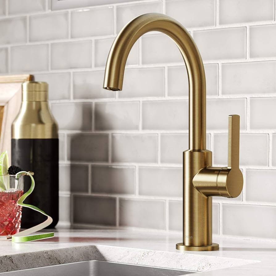 Kraus KPF-2822BB Oletto Single Handle Kitchen Bar Faucet, 12 Inch, Brushed Brass | Amazon (CA)