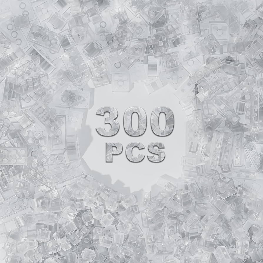 300 Pcs Classic Building Bricks, Fully Transparent Bulk Bricks,Compatible with Major Brands Parts... | Amazon (US)