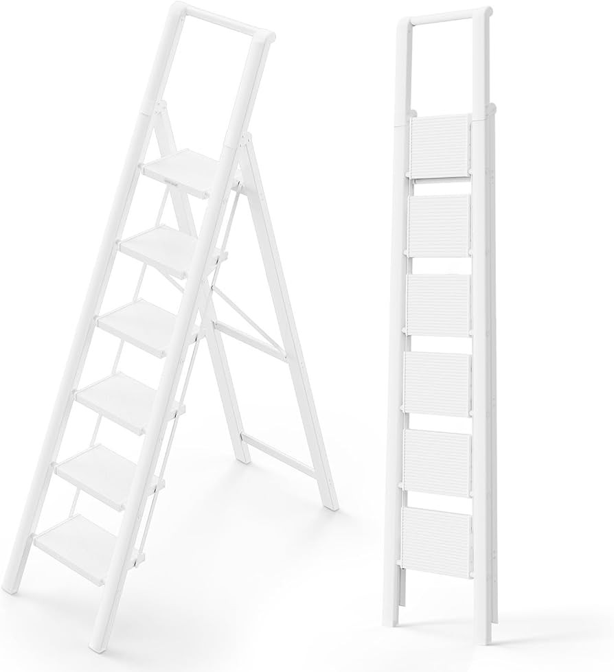 WOA WOA 6 Step Ladder, Lightweight Folding ladders with Wide Pedals, Slim Stepladder for Narrow S... | Amazon (US)