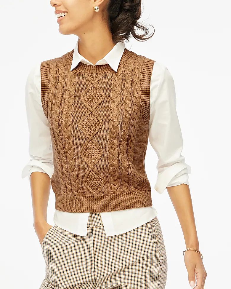 Cable-knit sweater-vest | J.Crew Factory