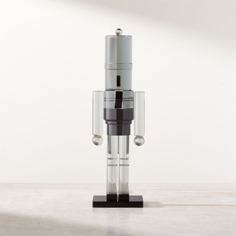 Slate Blue Acrylic Small Christmas Nutcracker + Reviews | CB2 | CB2