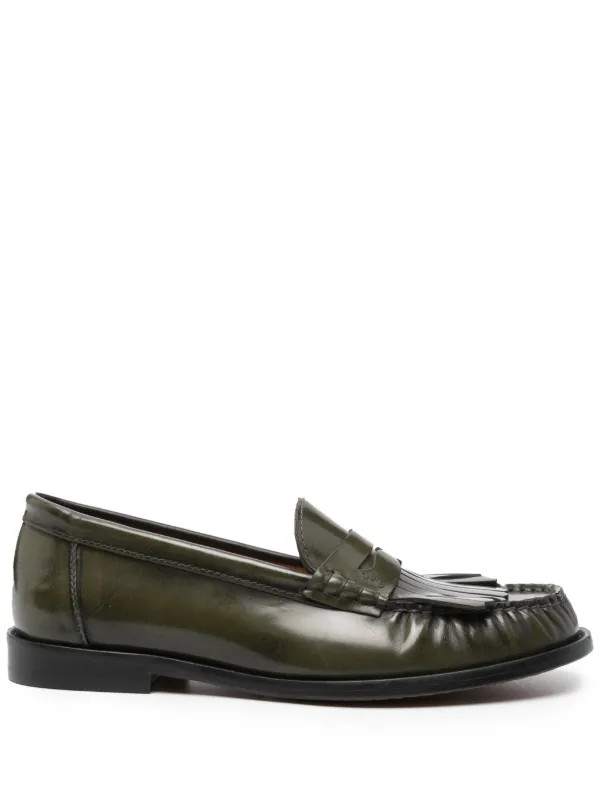 Polo Ralph Lauren Fringed Leather Loafers | Green | FARFETCH AU | Farfetch Global