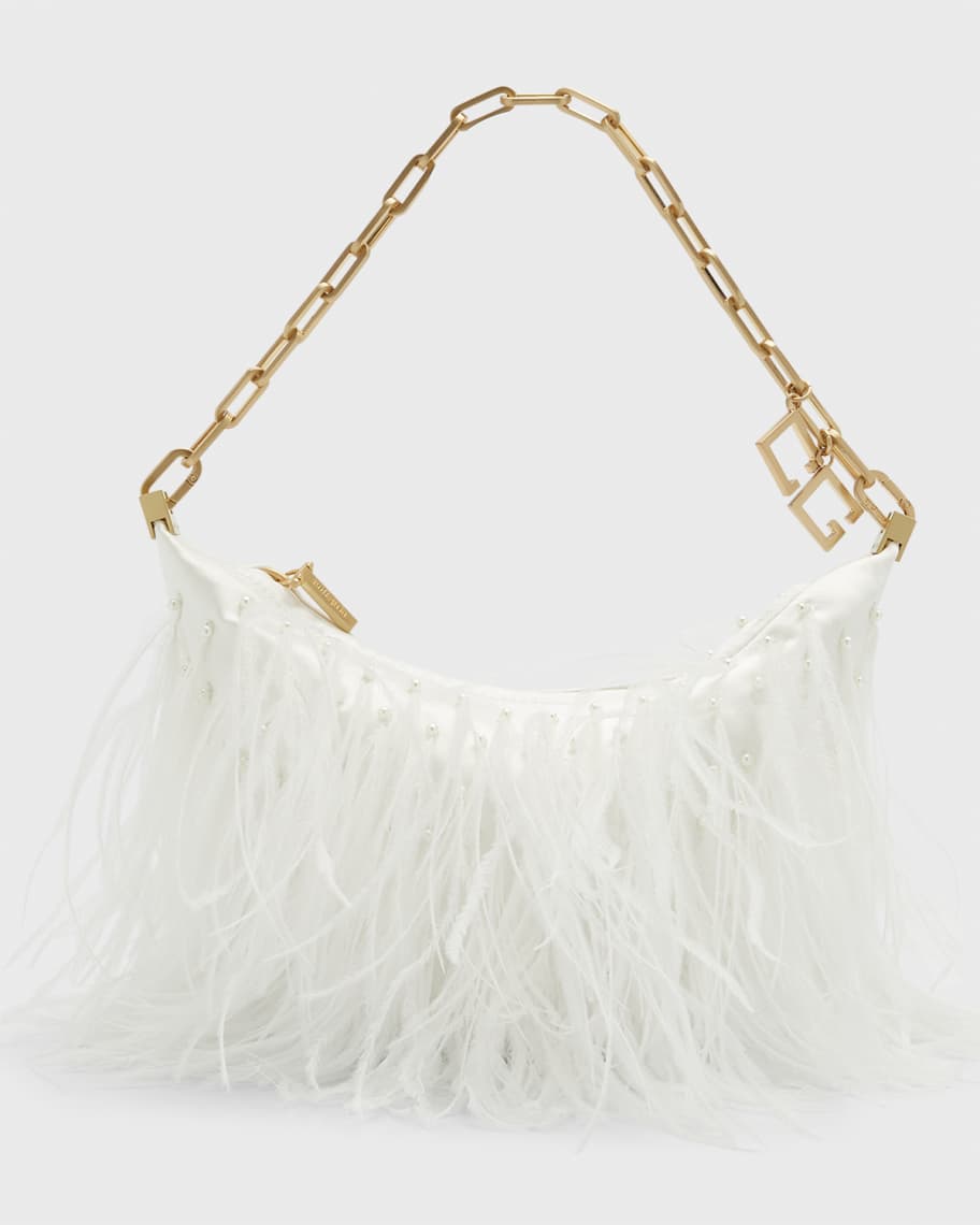 Cult Gaia Gia Ostrich Feather Shoulder Bag | Neiman Marcus