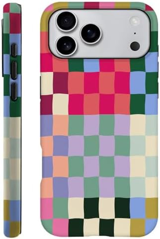 SEized Case Compatible with iPhone 17 Pro Max,Colorful Checkerboard Phone Case Dual-Layer Hard Sh... | Amazon (US)