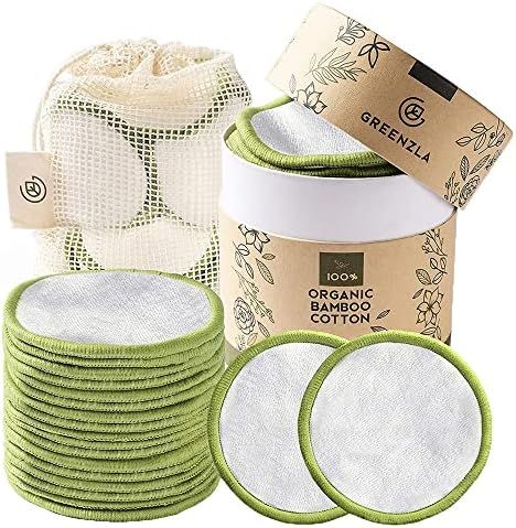 Greenzla Reusable Makeup Remover Pads (20 Pack) With a Washable Laundry Bag And Round Box for Storag | Amazon (US)