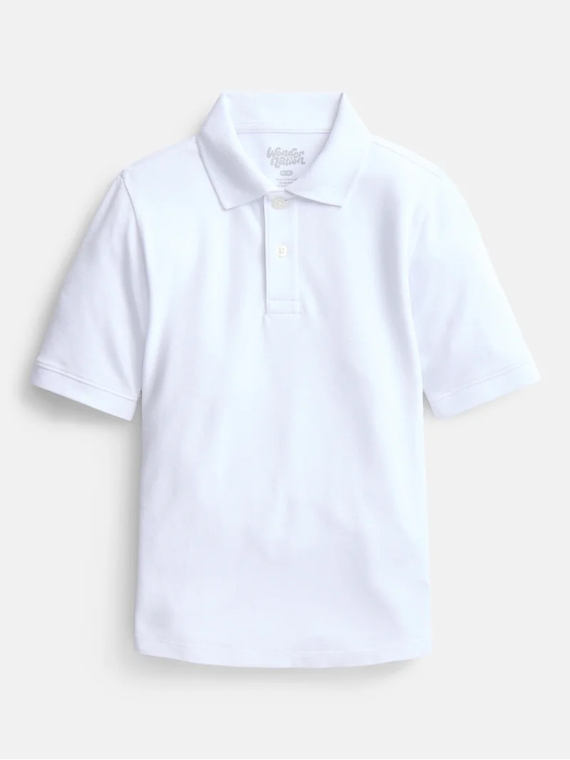 Wonder Nation Boys School Uniform Pique Polo Shirt with Short Sleeves, Size 4-18 | Walmart (US)