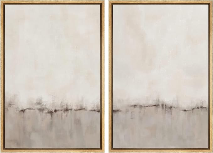 Amazon.com: MUDECOR Framed Canvas Print Wall Art Set Watercolor Pastel Duotone Tan Landscape Abst... | Amazon (US)