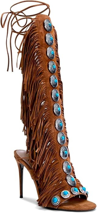 Gladiator Sandals for Women, Knee High Gladiator Heels, Open Toe Boots for Women, Summer High Hee... | Amazon (US)