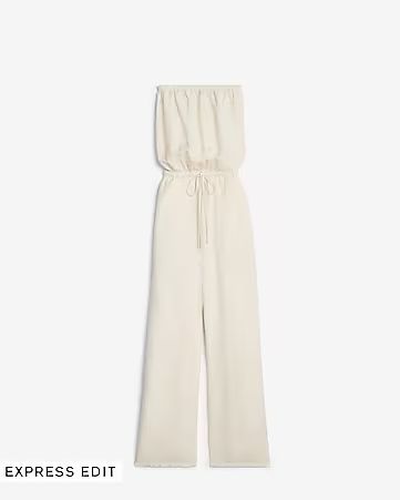 Strapless Linen-blend Culotte Jumpsuit | Express