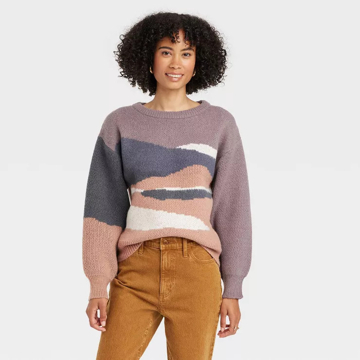 Women's Crewneck Pullover Sweater - Universal Thread™ Landscape | Target