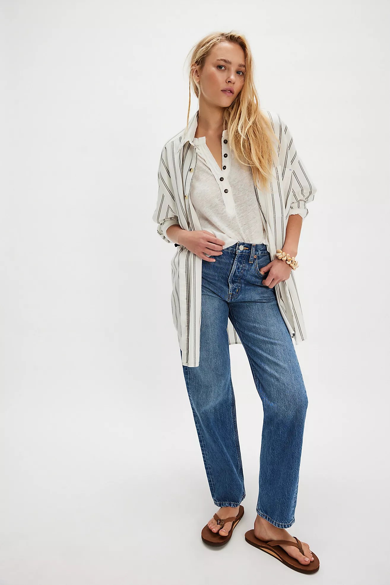 We The Free Cotton-Linen Henley Tee | Free People (Global - UK&FR Excluded)