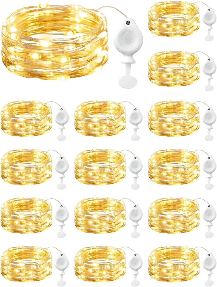 Brightown 14 Pack LED Fairy Lights Battery Operated String Lights, 7ft 20LED Waterproof Silver Wi... | Amazon (US)