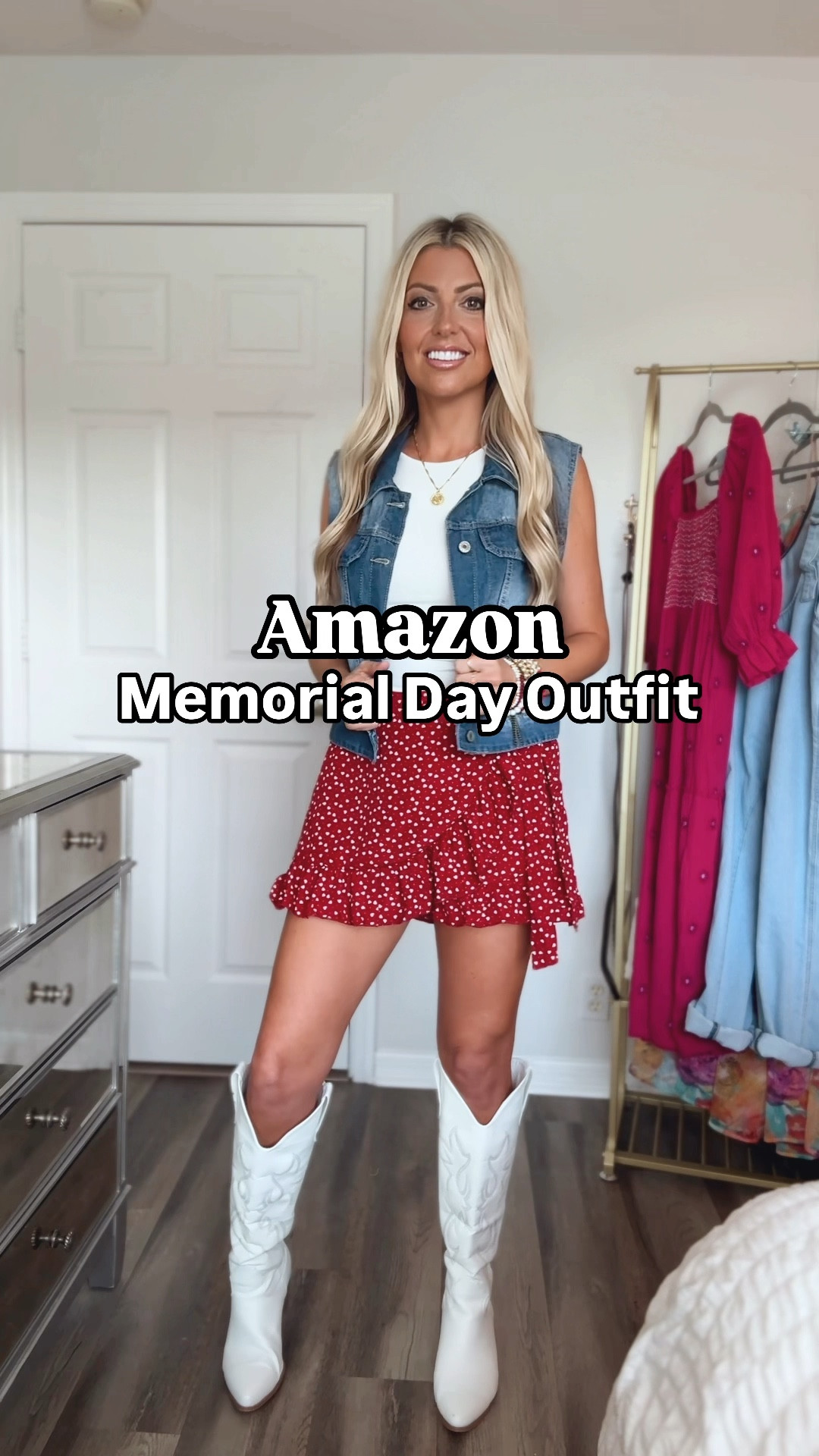 Memorial Day outfit all available on Amazon Prime and everything is under $40! Would be so cute for the 4th of July and summer concerts! This skort is so comfy with an elastic waistband and comes in other prints. Boots are currently on sale and are one of my most worn items! And this seamless, double lined, high neck crop top us a must have for Summer! 

Memorial Day/ 4th of July outfit / Nashville / skort / Denim skirt / Spring fashion / country concert outfit / affordable / amazon style / western chic / Cowboy boots / boho / patriotic

#memorialdayoutfit #4thofjulyoutfit #redwhiteandblue #nashvilleoutfit #concertoutfit #skort #vest #fourthofjulyoutfit #countryconcert #westernchic #springfashion #westernfashion #memorialday #countryconcertoutfit #amazonfashion #womenfashion #ootdfashion #bohostyle #westernstyle #fashioninspo #styleinspo #summerstyle #affordablestyle #affordablefashion #bohochic #discoverunder10k #ltkunder50 #ltksalealert #amazonfashionfind

#LTKFindsUnder50 #LTKStyleTip #LTKSeasonal