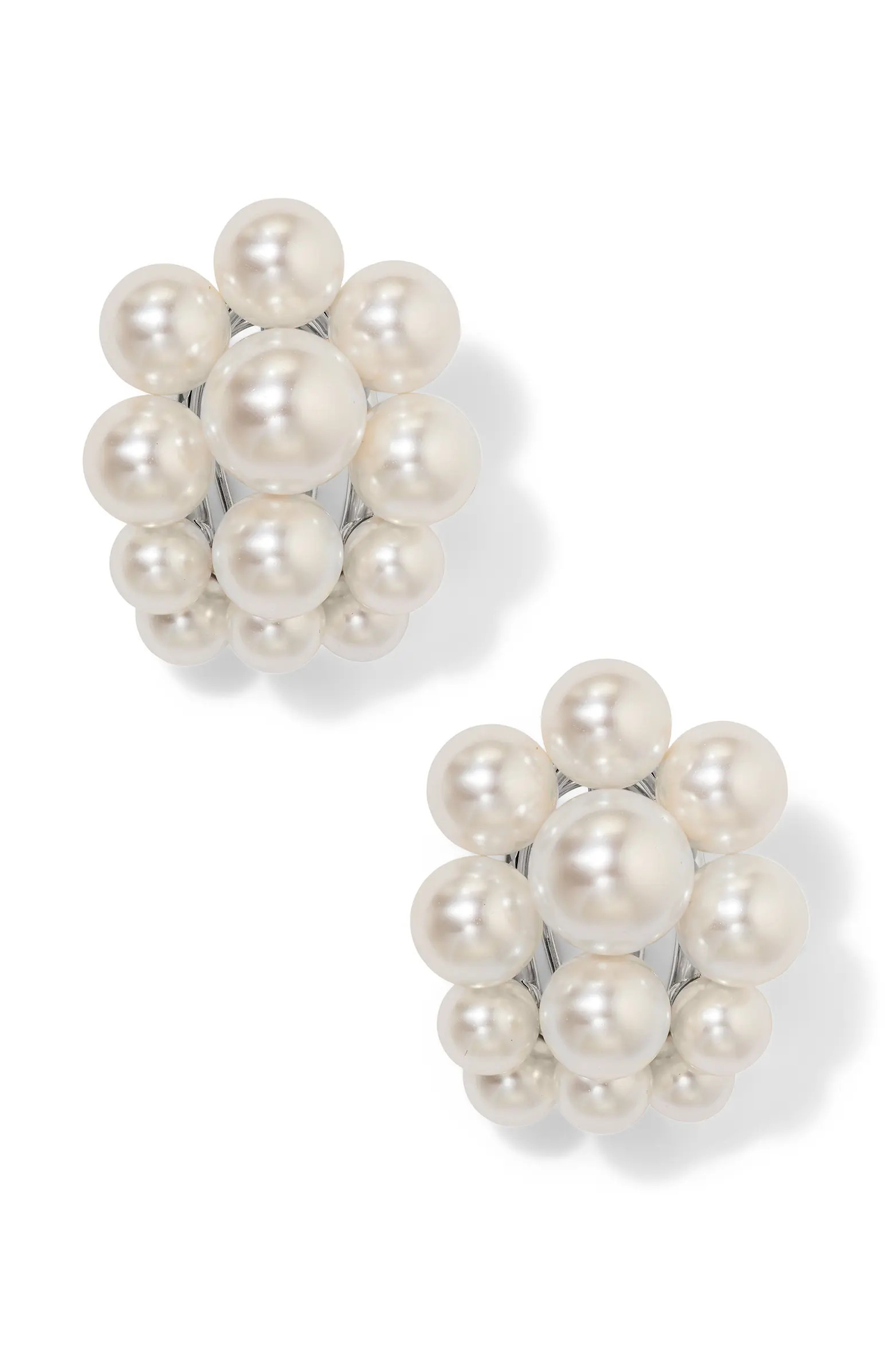 London Large Faux Pearl Cluster Earrings | Nordstrom