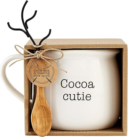 Mud Pie, Cutie, Hot Cocoa Roasting Stick Set, mug 21 oz | fork 5 1/2" | Amazon (US)