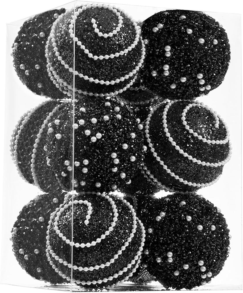ChrisWish Black Christmas Ball Ornaments, Christmas Ball Decorations Shatterproof Plastic Hanging... | Amazon (US)