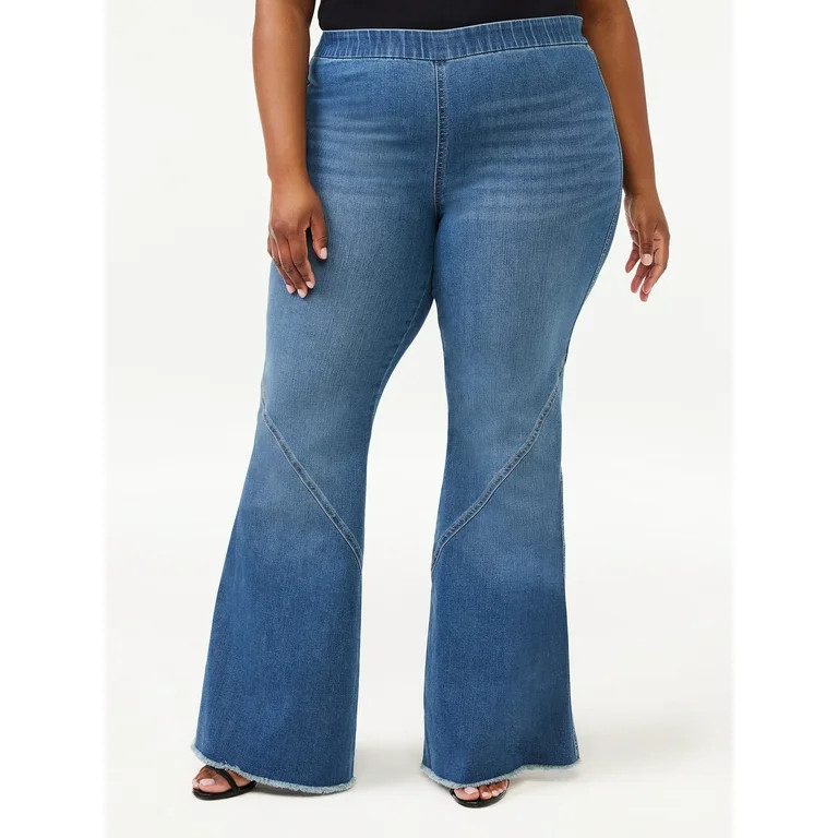 Sofia Jeans by Sofia Vergara Women's Plus Size Melisa High Rise Super Flare Pull On Jeans | Walmart (US)