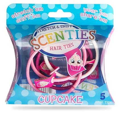 Scenties Girls Scented Stretchy Elastic Hair Ties, Pack of 5 - Vanilla Cupcake | Amazon (US)