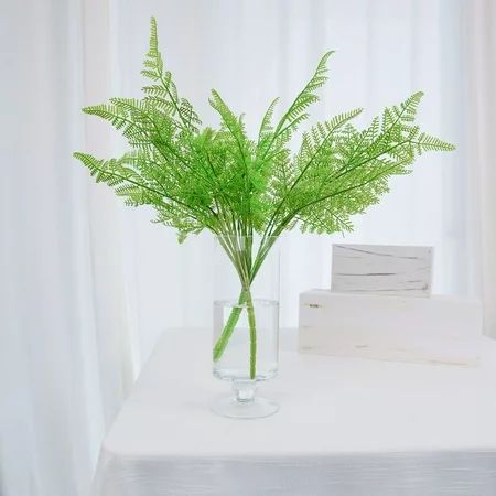 Efavormart 2 Bushes | 19 Artificial Green Asparagus Fern Leaf Spray Indoor Faux Plant Decor Wedding  | Walmart (US)