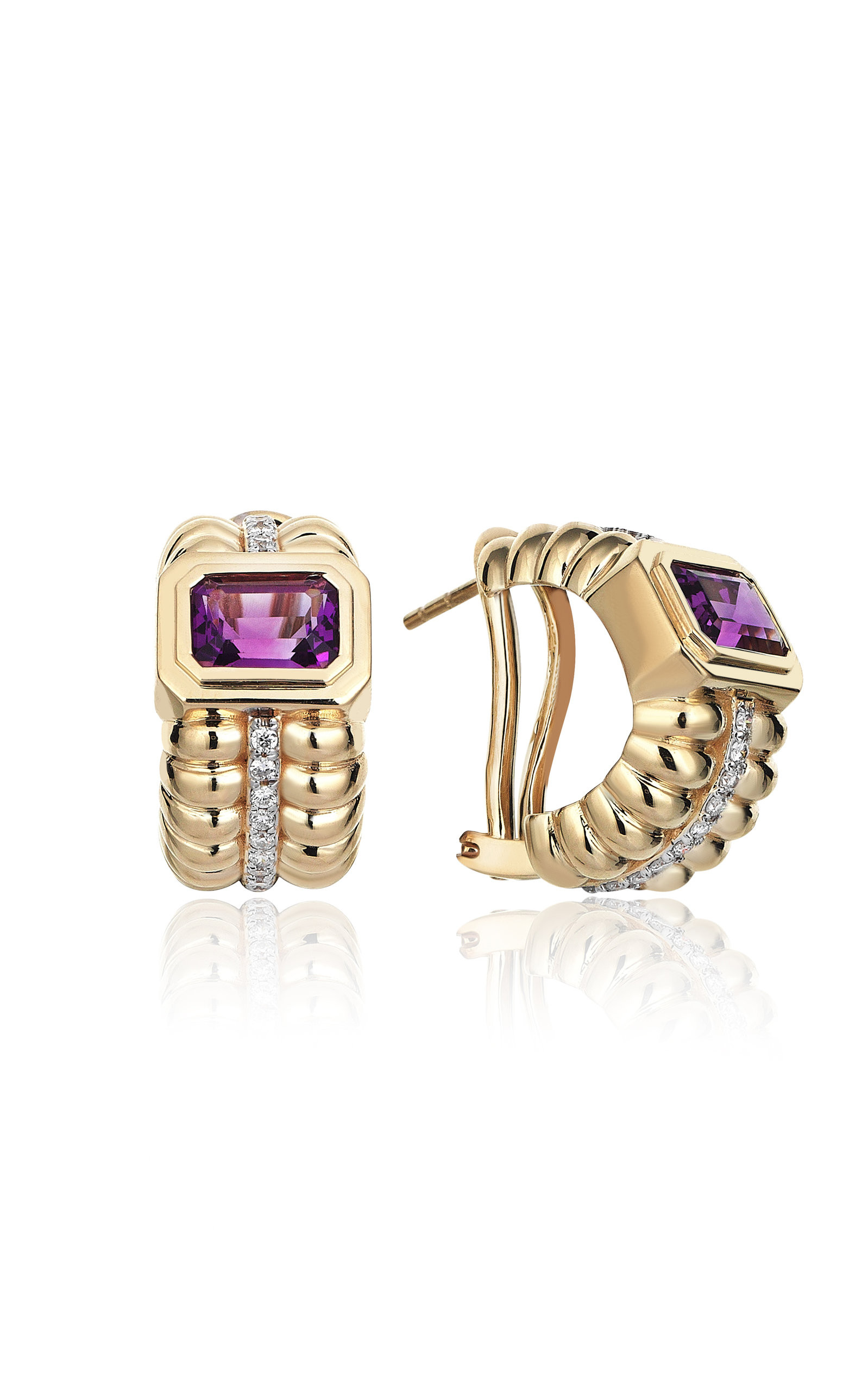 Morphose02 One-of-a-Kind 14K Rose Gold Amethyst Earrings | Moda Operandi (Global)