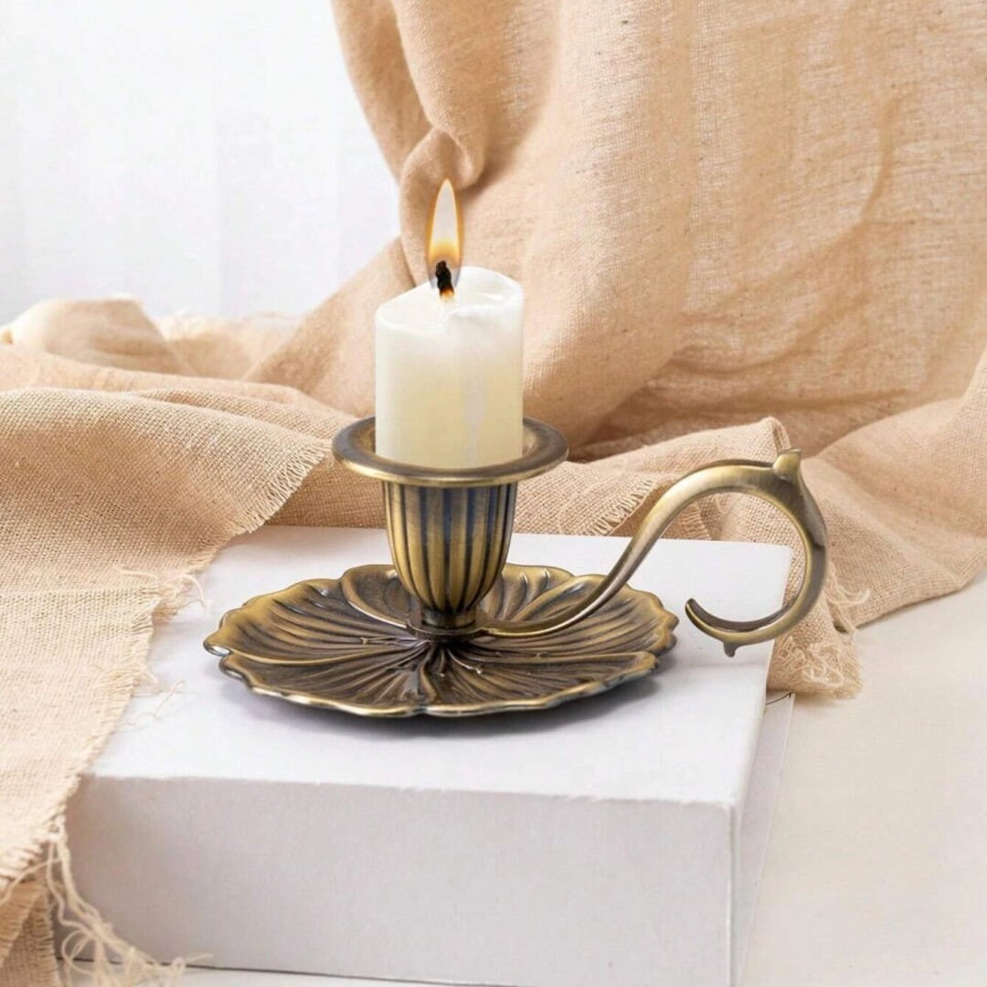 Zinc Alloy Candle Holder, Vintage Home Decor, Flower Shapen Candle Holder, Housewarming Gift, - E... | Etsy (US)
