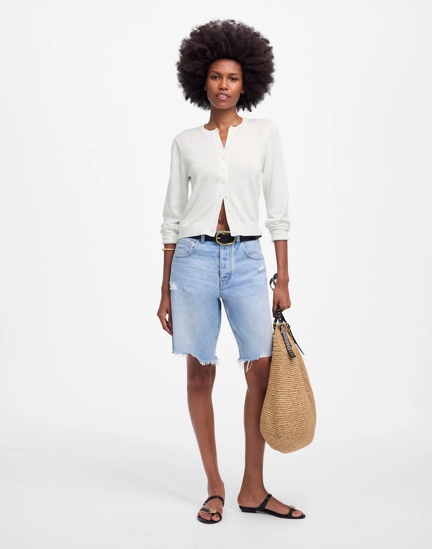 Cotton Crewneck Cardigan | Madewell