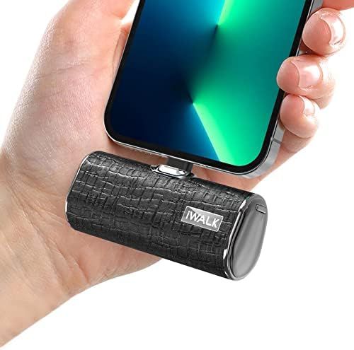 Amazon.com: iWALK Small Portable Charger Power Bank 4500mAh Ultra-Compact Cute Leather Battery Pa... | Amazon (US)